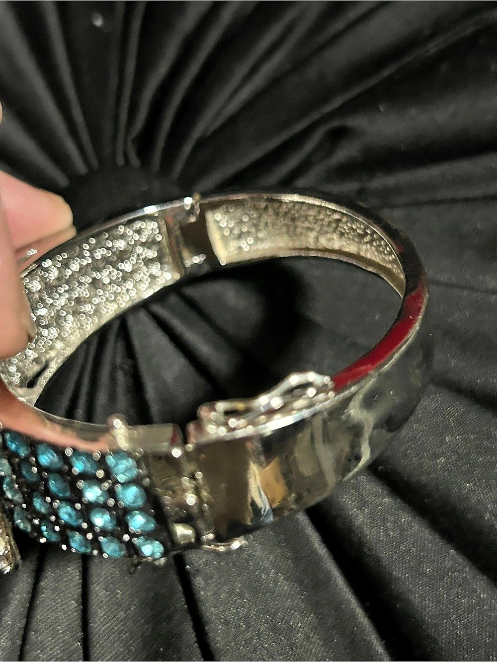 Blue Rhinestone Statement Bracelet - Picture 6 of 11